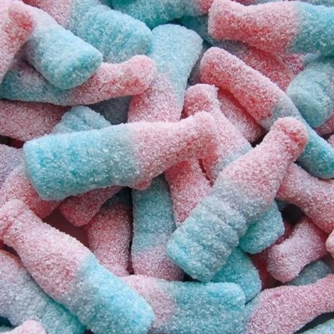 Schepsnoep Roze Blauwe Flesjes 100g